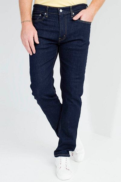 Avcı Blugi pentru bărbați, albastru închis, cu picior tubular, flexibili, din lycra, pantaloni din denim