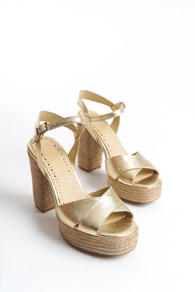 Elile Shoes Sandale de damă cu talpă platformă din piele naturală, mărimi 33-...
