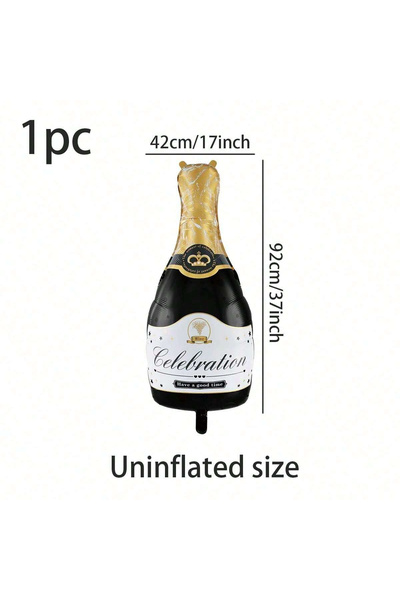 Choice 17x37inch Black 1PC Champagne Aluminum Film Balloon Large Birthday Par...