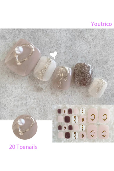 Youtrico ملصقات طلاء أظافر لامعة بـ 20 إصبعًا ذاتية اللصق DIY
