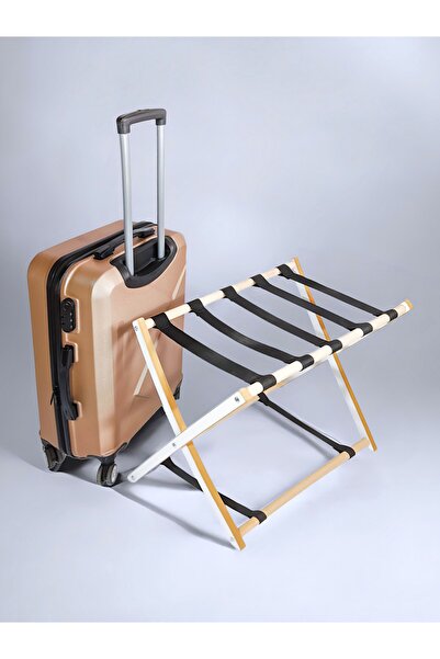 Genel Markalar Ahşap Valizlik, Valiz Sehpası, Bavulluk, Bavul Açma Sehpası, Valiz Koyma Sehpası Beyaz