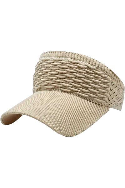 Mood Agenda Women's Knitted Textured Uv Protection Summer Visor Hat