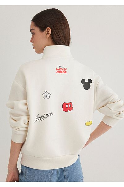 Mavi Mickey Mouse Printed Ecru Sweatshirt 1S10340-80194