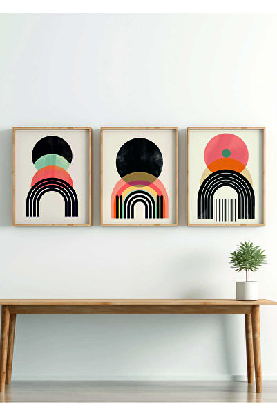 UNT Set de pictură boemă din 3 piese cu rame din lemn