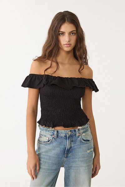 Stradivarius Ruffled T-shirt