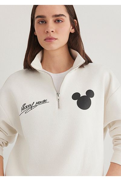 Mavi Mickey Mouse Printed Ecru Sweatshirt 1S10340-80194