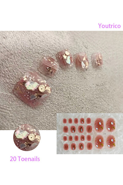 Youtrico ملصقات طلاء أظافر لامعة بـ 20 إصبعًا ذاتية اللصق DIY