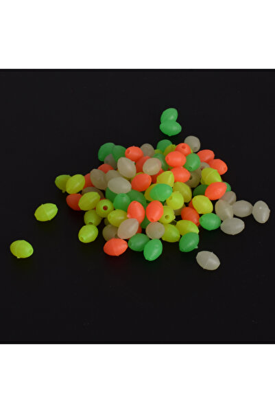 Choice خرز صيد بيضاوي ناعم مضيء، 8 مم، ألوان متنوعة، 100 قطعة، مناسب لصيد الأ...