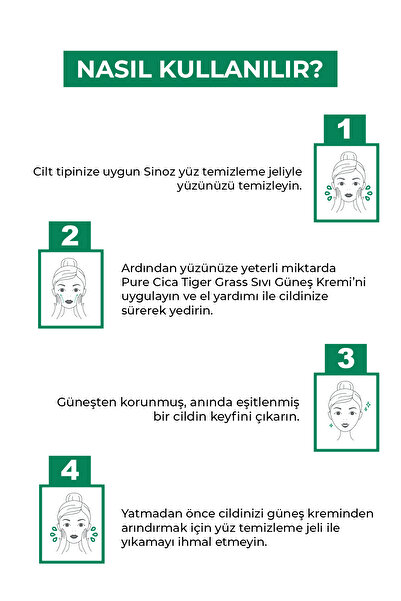 SİNOZ Pure Cica Tiger Grass - Instantly Tone Equalizing Moisturizing Spf50 Facial Sunscreen