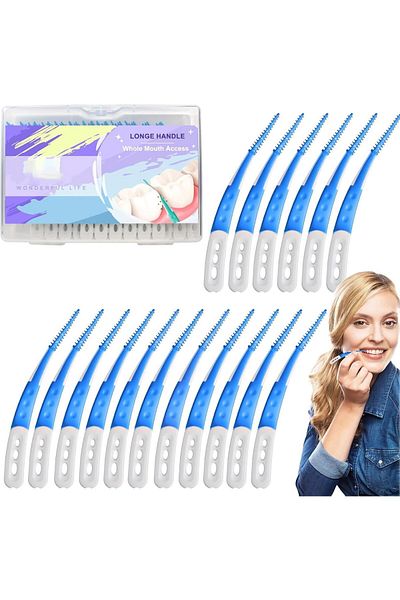 COOYA Portable Dental Floss, 60 PCS, Disposable, for Teeth Cleaning, Plaque Removal & Fresh Breath