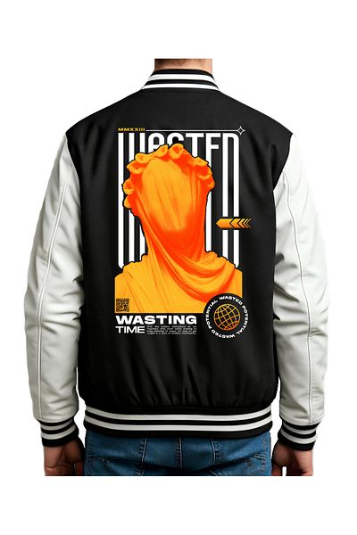 Edizen Wasted Premium Bomber College Jacket Unisex Oversize 100% βαμβάκι