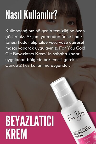 For You Gold Cilt Beyazlatıcı Krem (Kararma Karşıtı - Ton Eşitleyici - Renk Açıcı Krem)