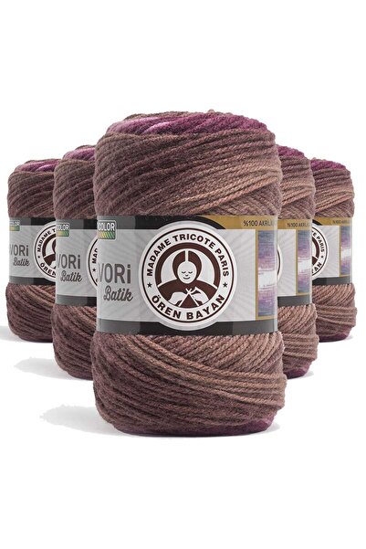 Genel Markalar 5 Adet Favori Batik El Örgü Ipliği 100 Gr 909