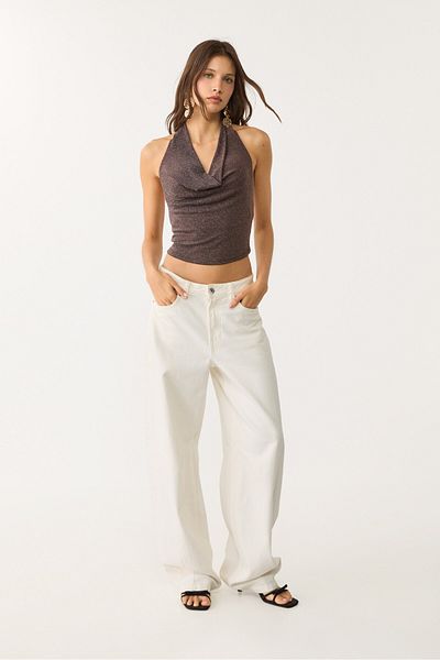 Stradivarius Shimmery halter top