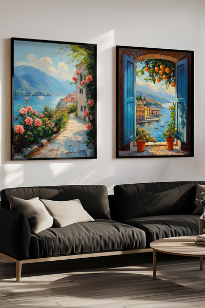 STARYUNA 2-dijelni set za slikanje sa efektom uljane slike i pogledom na more...