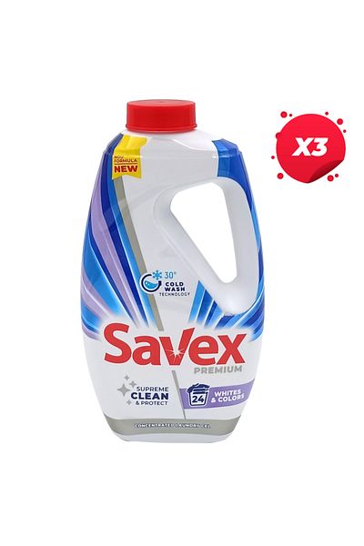 SAVEX X3 - SAVEX LIQUID PREMIUM DETERGENT 1.08L WHITE COLOR 24 WASHES