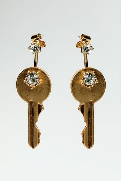 CHARMLUCKY Steel Key Earrings