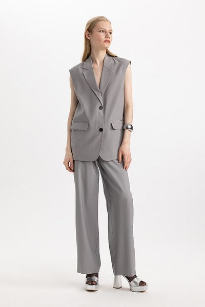 DeFacto High Waist Straight Fit Long Leg Trousers C4431ax24sm