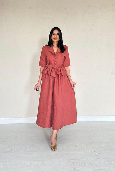 leyla sanat sanata yeni bir bakış açısı Leyla Art Art a New Perspective Moccah Slim Belted Ruffled Jacket and Drawstring Skirt Suit