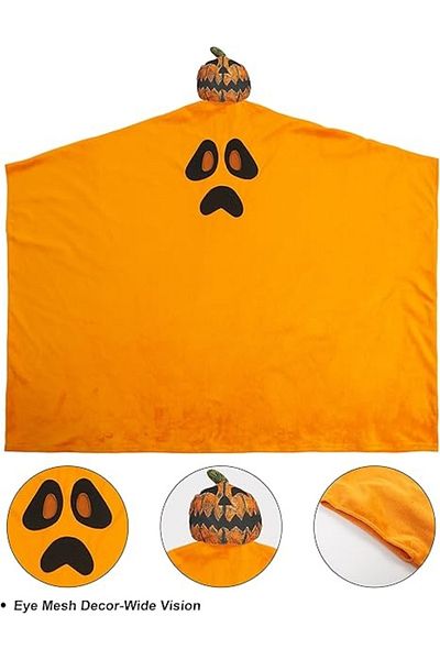 Ikali Ikali children's Halloween costume, textile, orange/black, 8-10 years