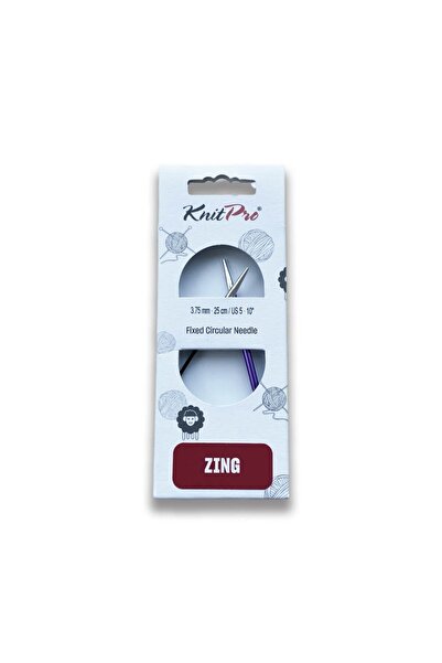 KnitPro ZING Asimetrik Sabit Misinalı Şiş - 25CM - 3,75 mm