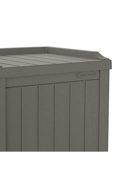 Suncast Weather Resistant Spacious Rectangular Deck Box with Seat ‎22 Gal