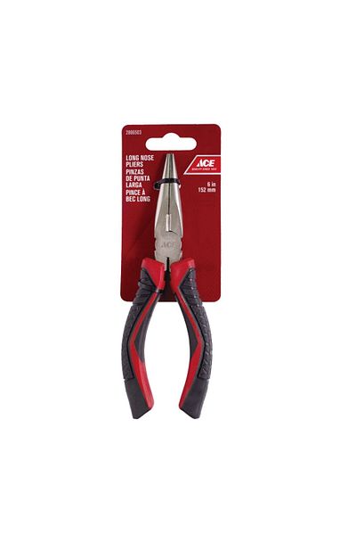 ACE Corrosion-Resistant Comfort TPR Grip Long Nose Plier 6inch