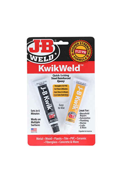 JB Weld دهان إيبوكسي مقوى بالفولاذ سريع التثبيت من كويكويلد، 2 أونصة