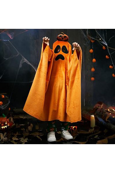 Ikali Ikali Halloween costume, polyester, orange/black, 3-10 years