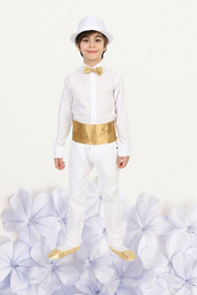 Nacar Erkek Çocuk 23 Nisan Gösteri Kostüm Pantolon Uzun Kol Gömlek Papyon Kuş...