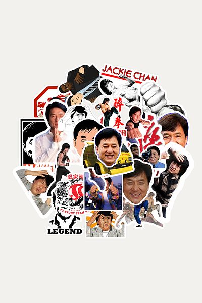 dadi ramba Jackie Chan Sticker Pack - Bullet Journal - Agenda - Planner - Notebook - Laptop Sticker Decal