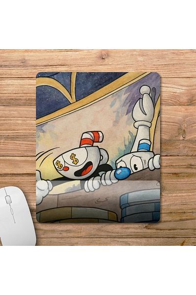 Pixxa نموذج لوحة ماوس مع دعم المعصم Cuphead - 2