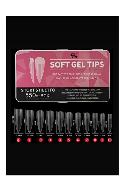 FREELADY Short Stiletto 550’li Soft Jel Tips Yeni Nesil Protez Tırnak