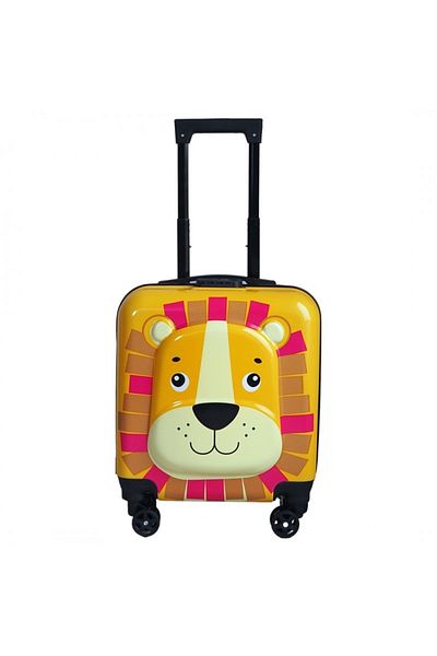 ECARLA Children's trolley, 45x25x35 cm, cabin approved, friendly lion pattern
