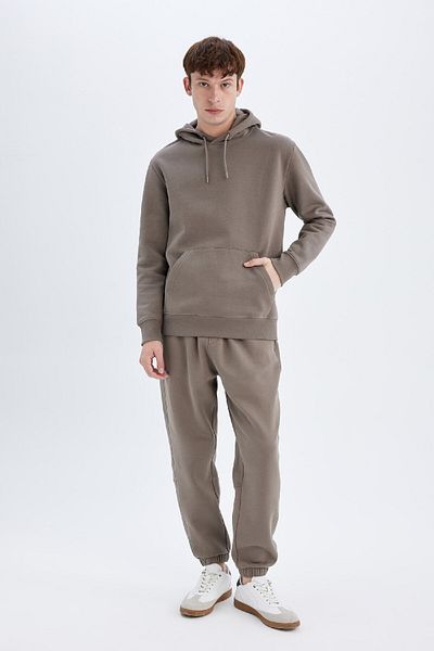 DeFacto Μαλακό πουπουλένιο φούτερ Basic Hooded - Kangaroo Pocket, Regular Fit X8283az24au