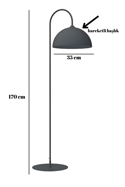 Vinner Beyaz Lambader Hareketli Başlık Modern Dekoratif Metal Oturma Odası Çalışma Odası Zemin Lambası