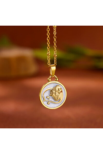 Choice قلادة ذهبية عتيقة من زيت التنقيط لبرج العذراء مكونة من 12 كوكبة للنساء...