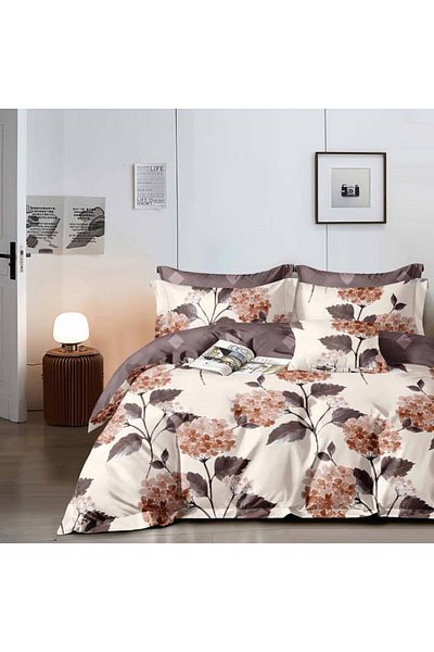 Pucioasa Double bed linen with finet hydrangeas, set of 6 pieces, M348