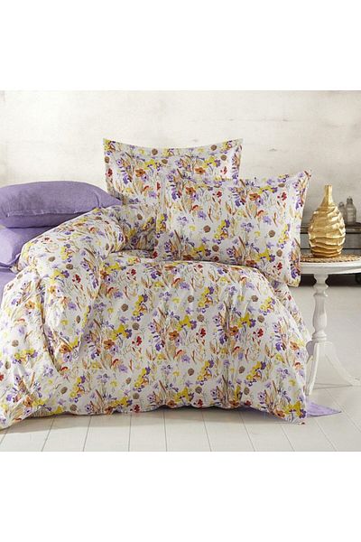 Pucioasa Lilac double bed linen with flowers, RNFN238