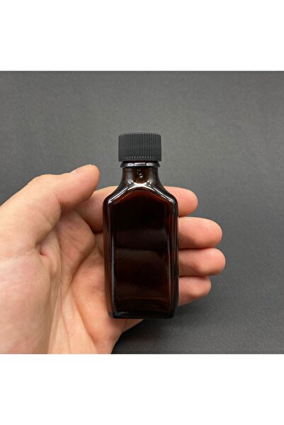 2 Amber Flat Glass Bottle Jar Minnak Bottle Shot Bottle with Lid Cold Brew 2x30ml