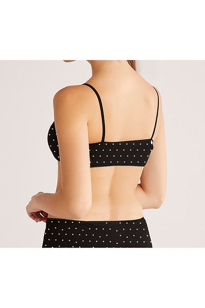 Kom Women's Black Capless Polka Polka Bustier K..M.R.O.Z.El.2.T.