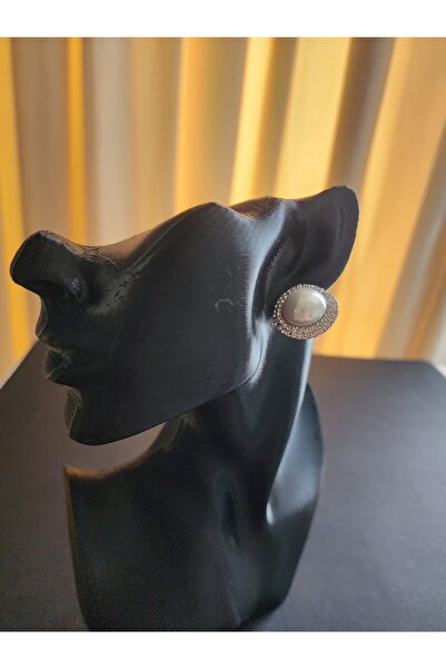 ALLEGRİA أقراط فولاذية أنيقة وأنيقة محاطة بأحجار الفضة واللؤلؤ والزركون