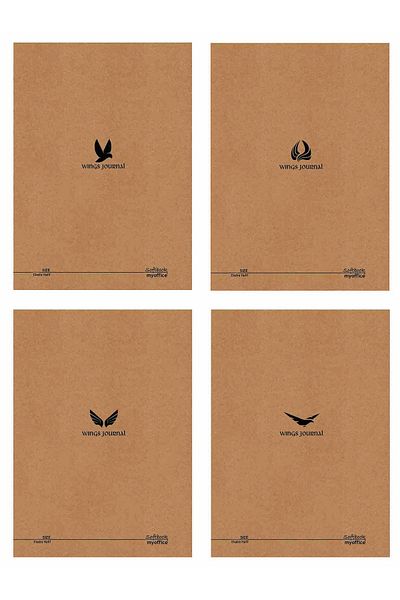 myoffice Wings Journal Σετ Σημειωματάριων 4 τεμαχίων A6 Καρό 72 Φύλλα 10,5x14,5 cm