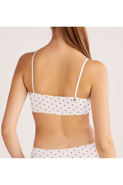 Kom White Capless Polka Dot Liyasete Captain (Büstiyer)