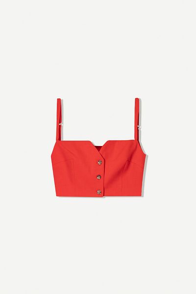 Bershka Cropped buttoned waistcoat