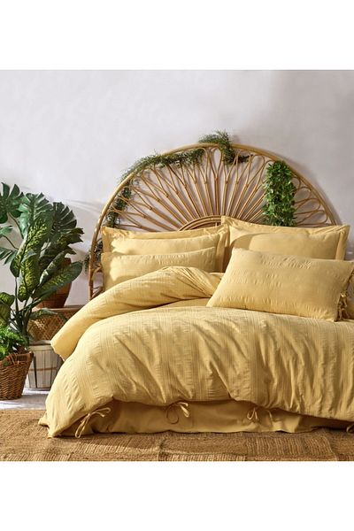 Şaheser Ranforce jacquard bed linen, Saheser, Lucca Yellow