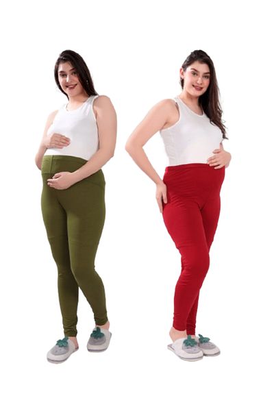 Tummy Pack of 2 Viscose Solid High Waist Maternity Leggings