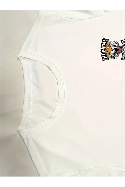 EFFRENATU Σετ μπλουζάκι και παντελόνι με στάμπα Tiger Plus Size, Cool Design