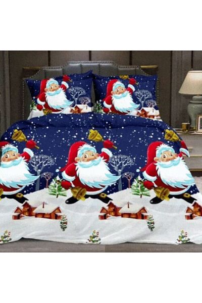 Pucioasa Cocolino Double Bed Linen, Pucioasa, Santa Claus with Bells