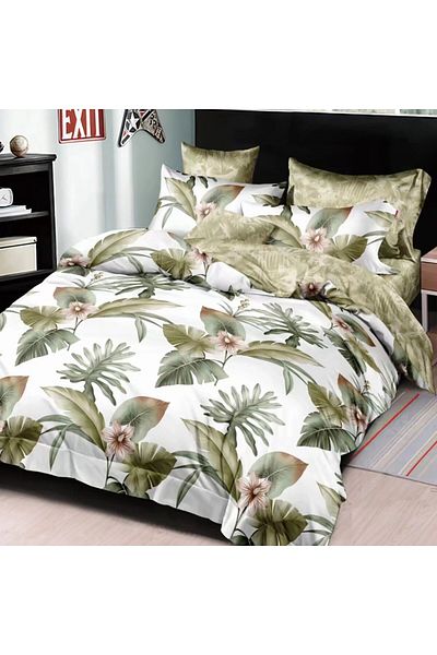 Pucioasa Double bed linen 4 pieces ELVO 46 Palm Leaves